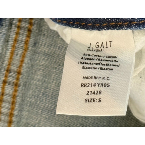 J. Galt Shanghai Jeans 29x29 Sz S Stretch Split Hem Blue Denim Flare Slim MidRis - Picture 7 of 7
